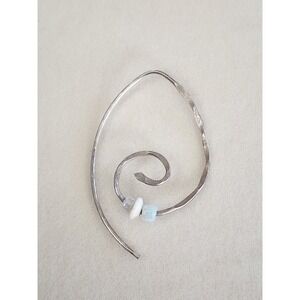 Vtg 925 Sterling Silver Earring Hand Hammered Spiral Spike Single FREE $HIPPING!